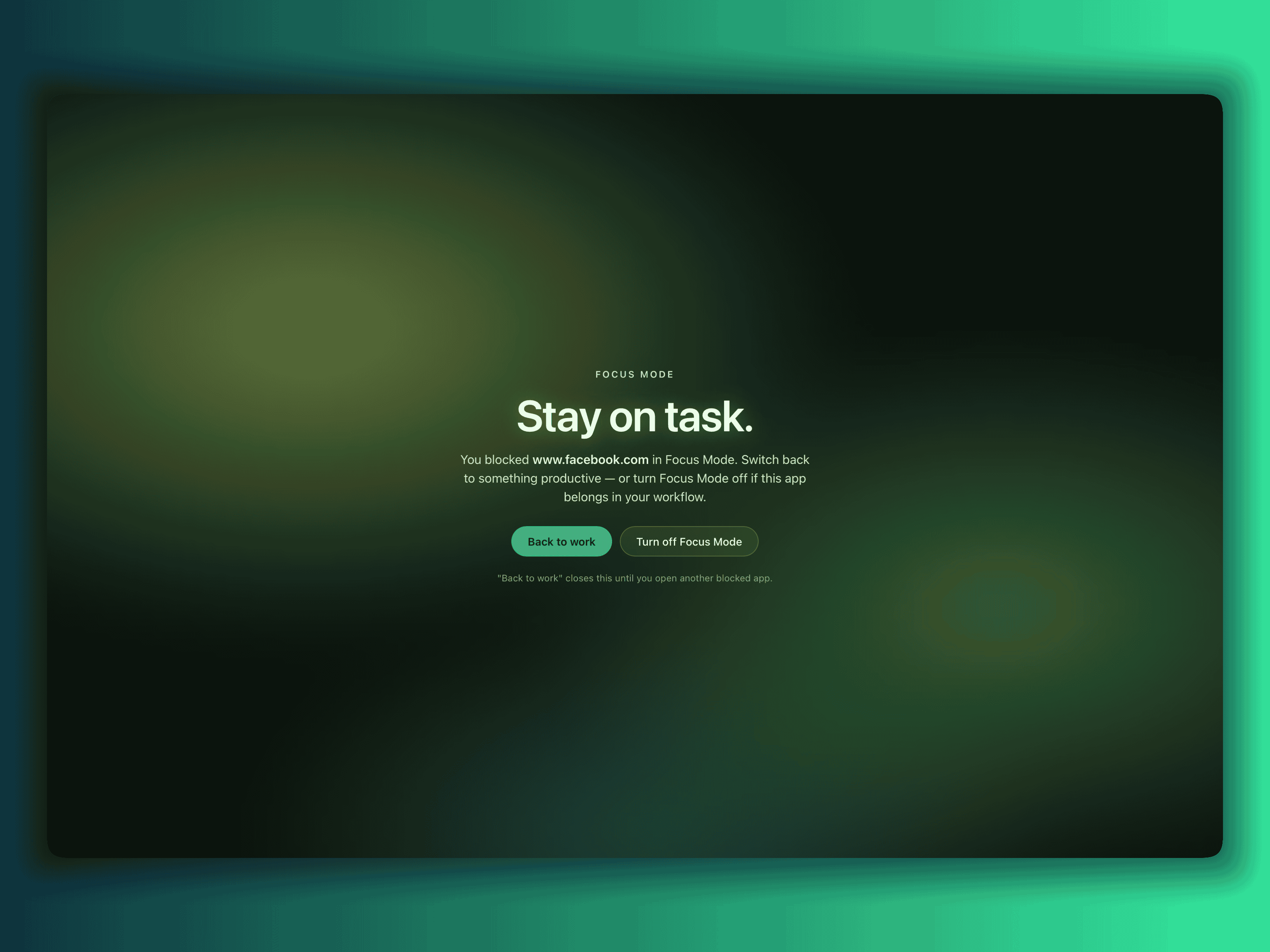 Focus Mode blocking distractions preview